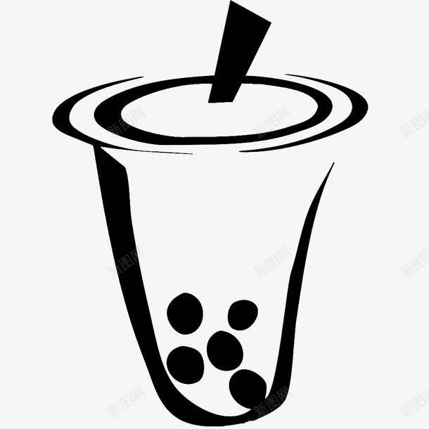 黑白風(fēng)奶茶插畫(huà) 手繪創(chuàng)意素材的魅力所在